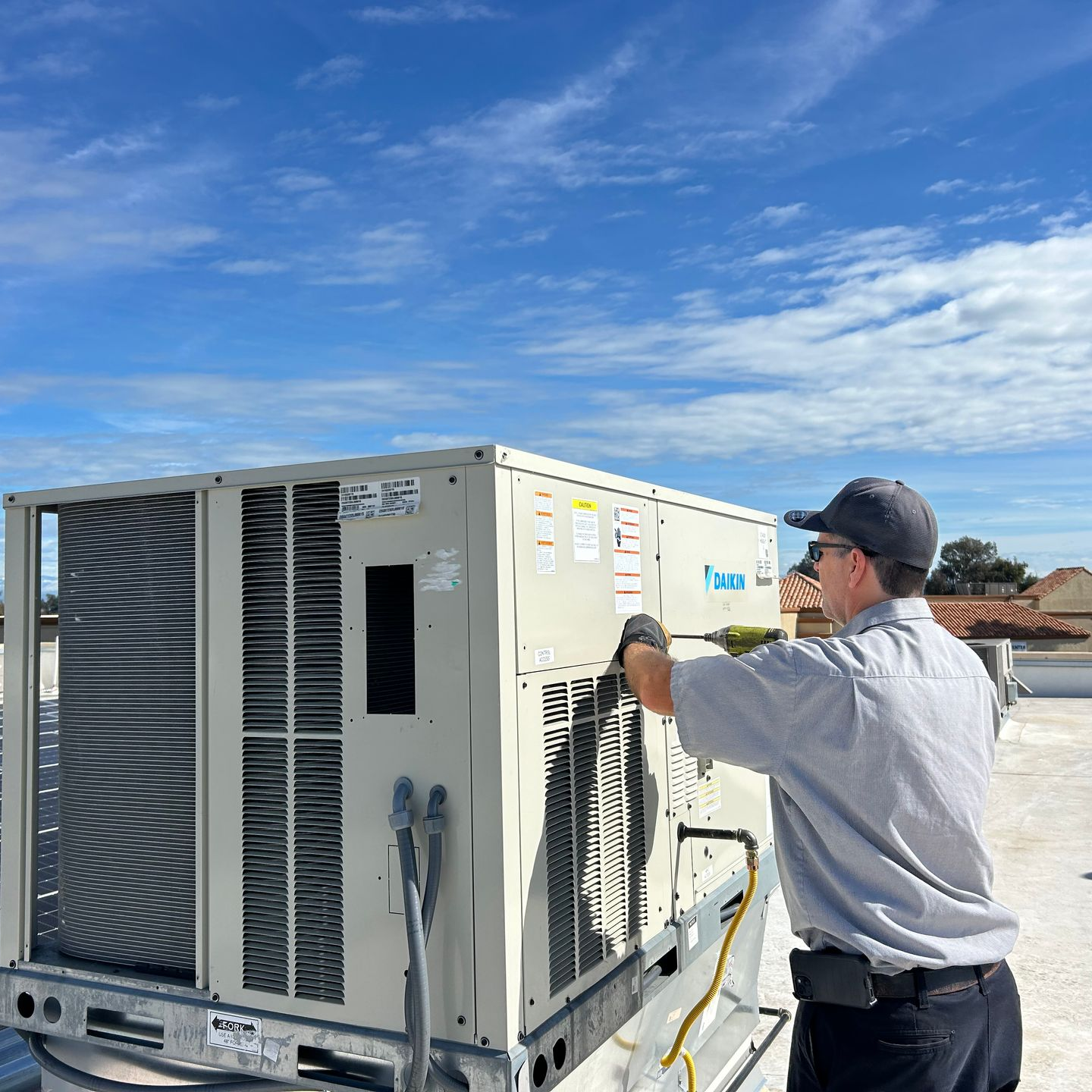 Man Working on Water Heater