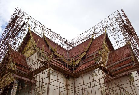 an under renovation of roof