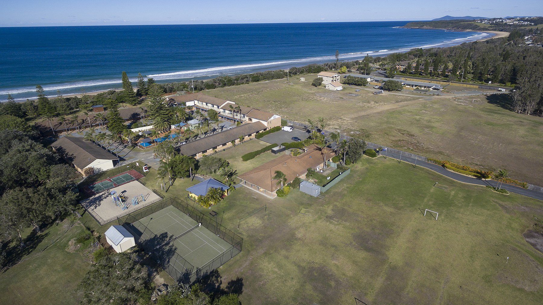 drone shot of seashells resort