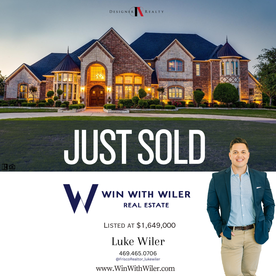 Luke Wiler standing in front of a large house that is just sold