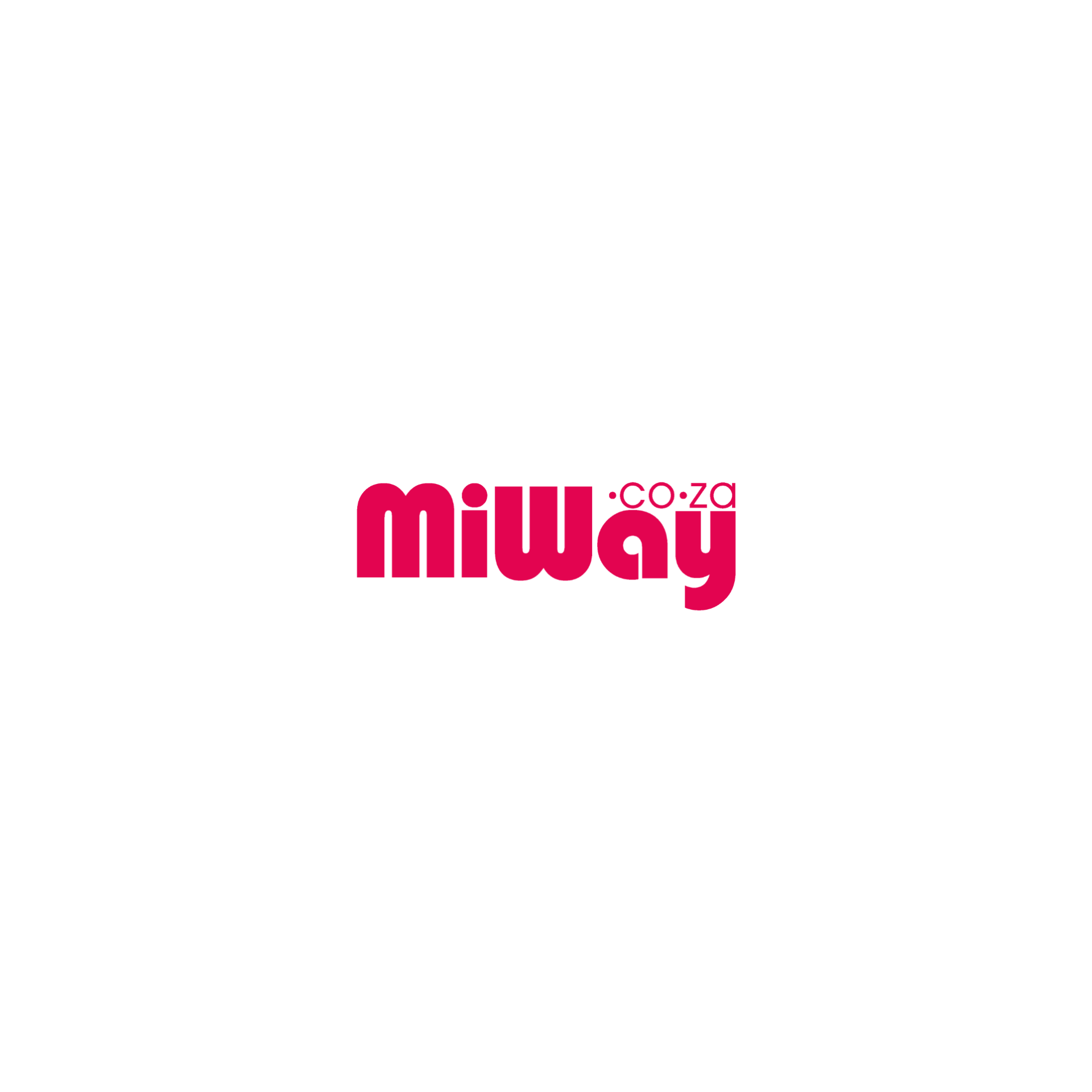 A red and white logo for miway co-zo on a white background.