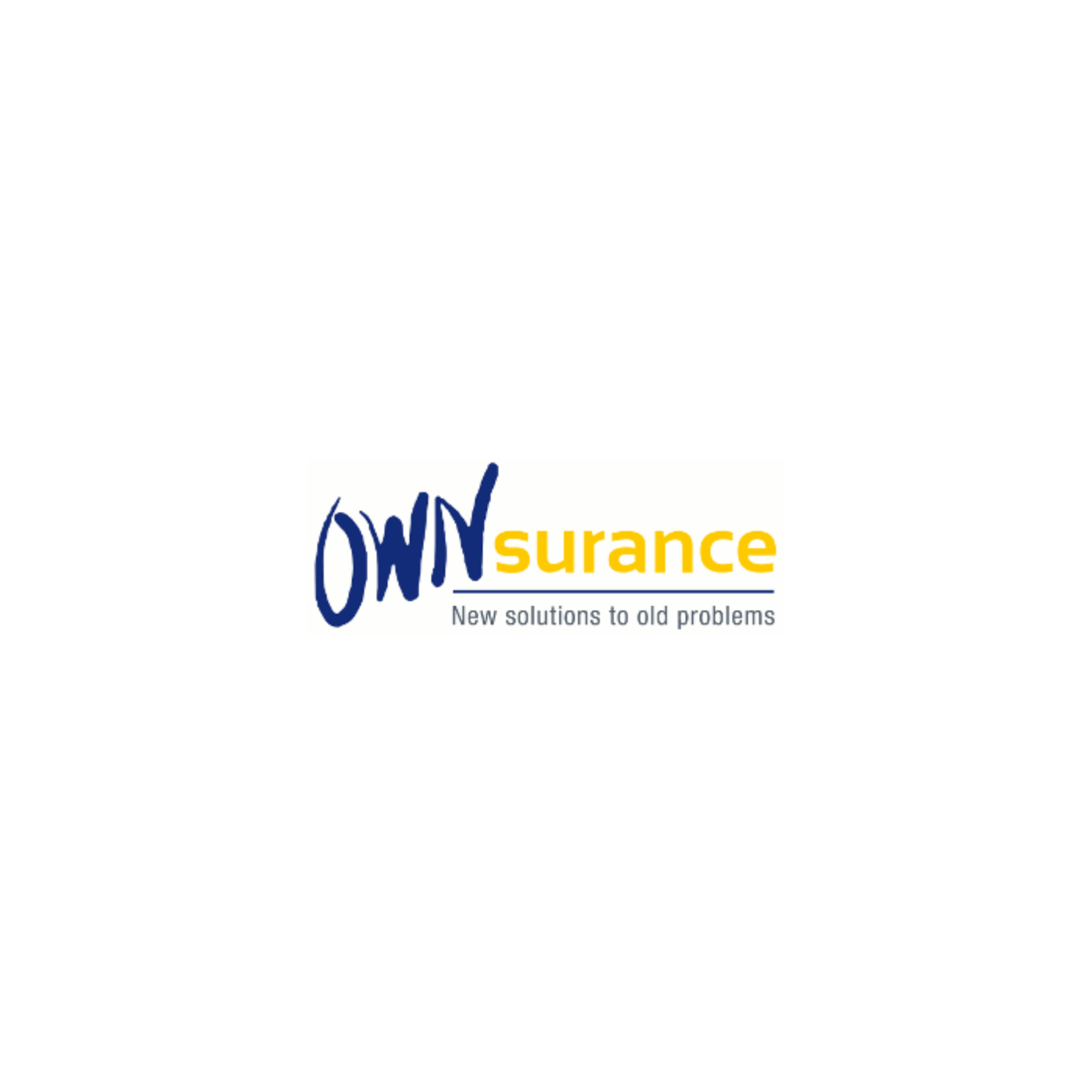 A blue and yellow logo for a company called ownsurance.