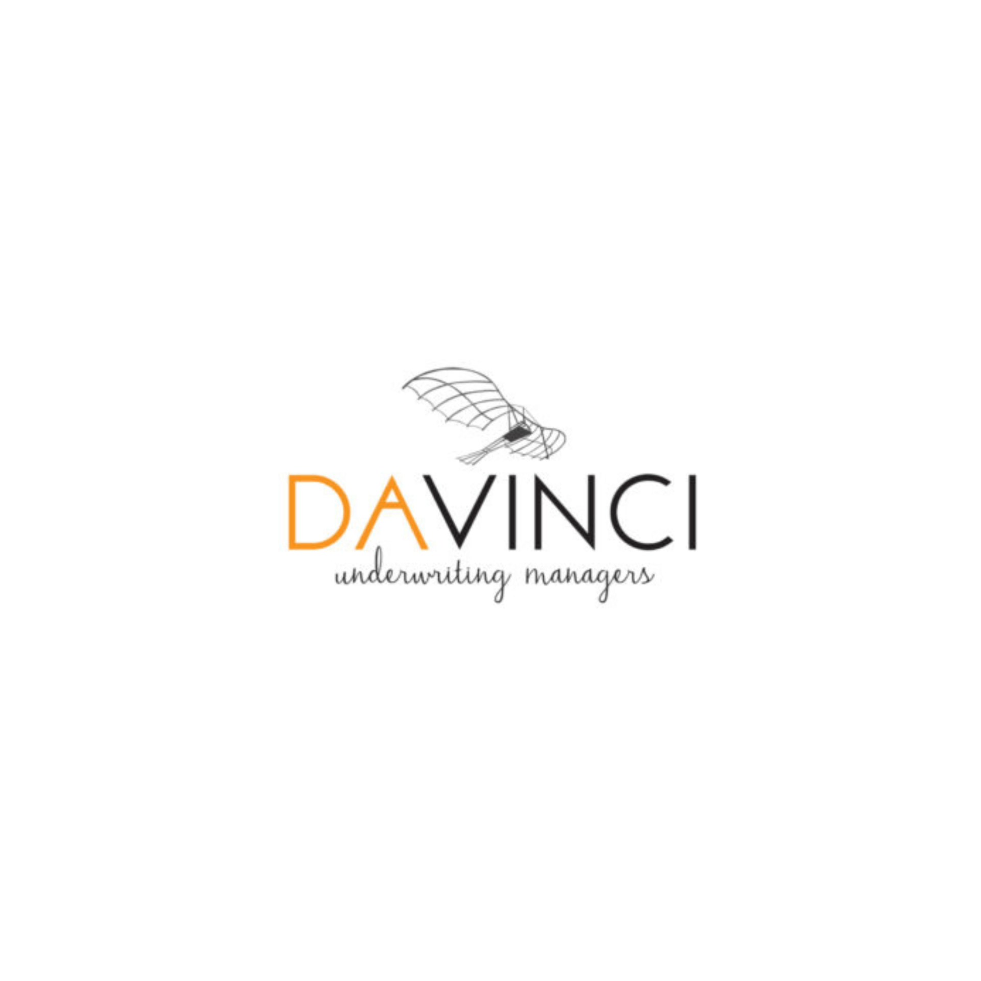 A logo for a company called davinci underwriting managers.