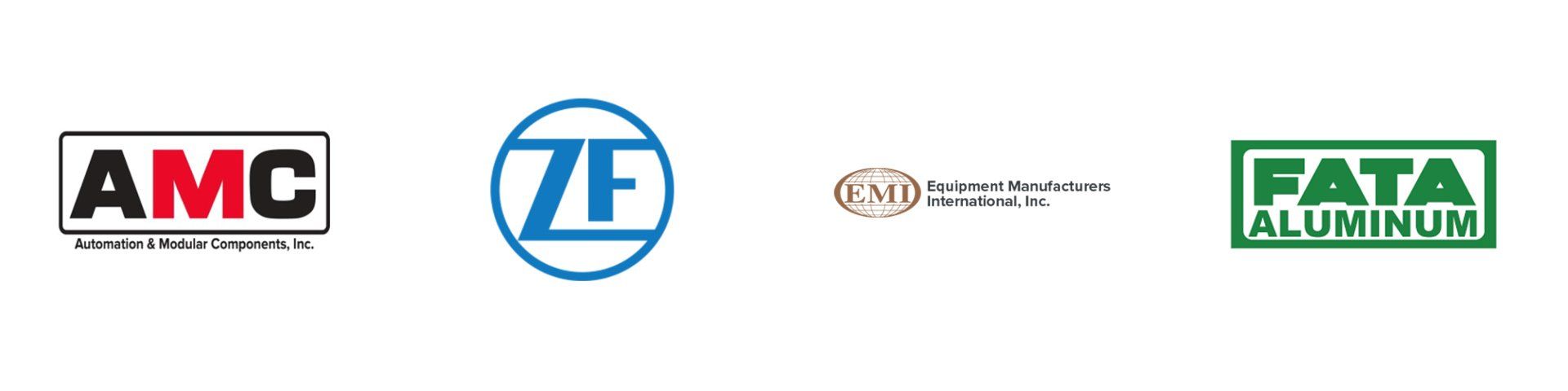 AMC, ZF, EMI and Fata Aluminum Logos