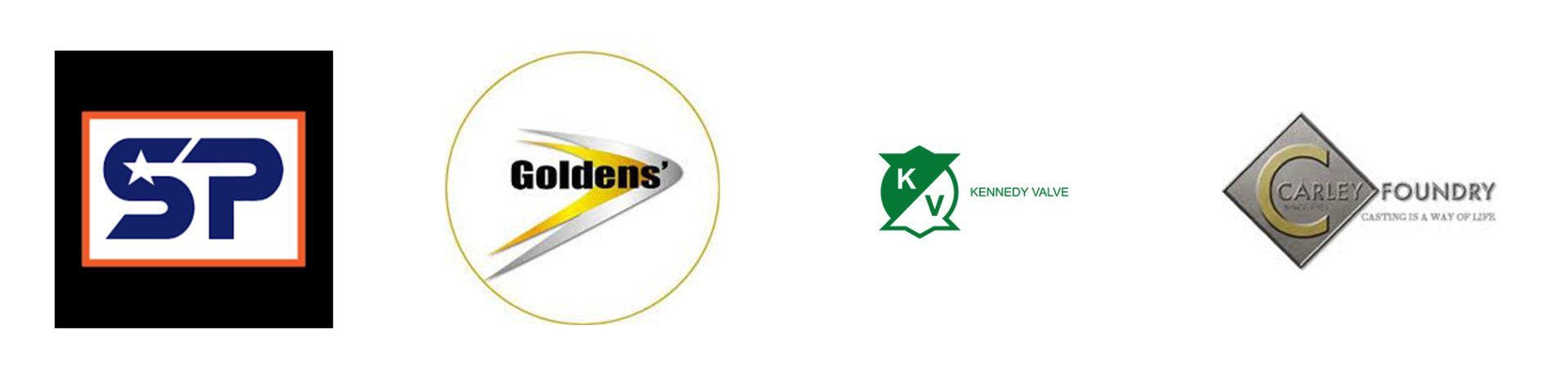 SP, Goldens, Kennedy Valve and Carley Foundry Logos