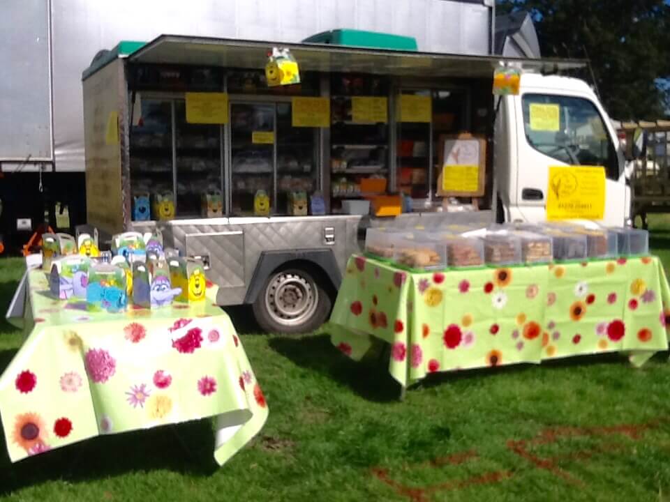 HASLINGTON BAKERY van and cookies on the tables