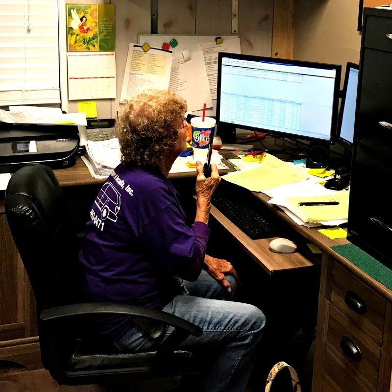 woman working on computer