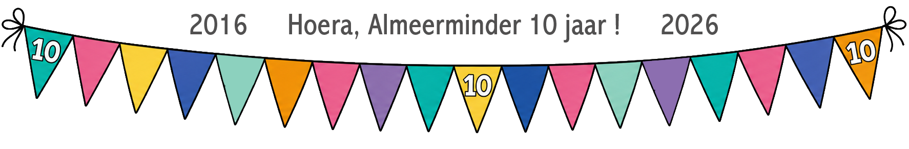 Almeerminder 10 jaar vlaggetjes