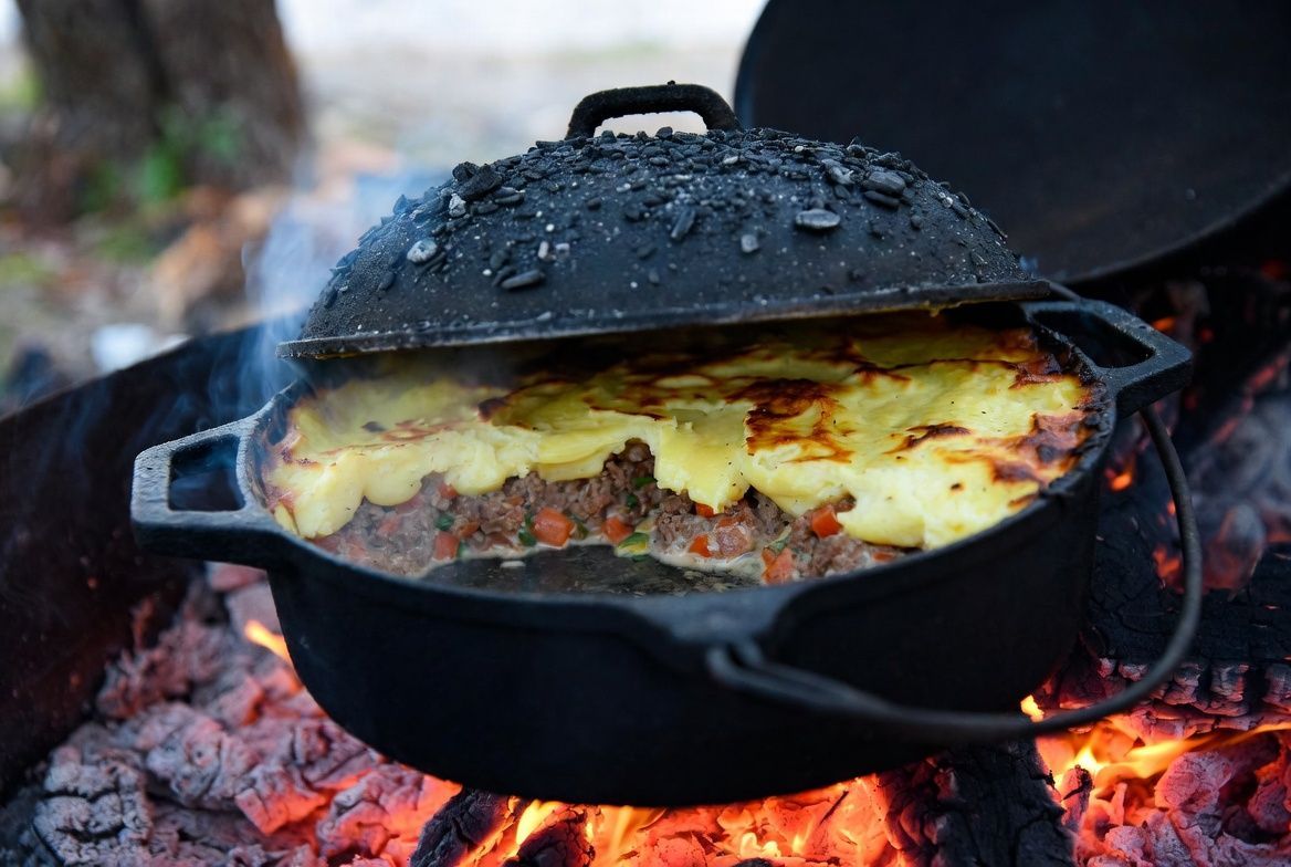 Hearty Mashed Potato Shepherd’s Pie Style (Open Fire)