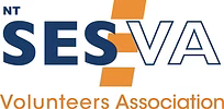 The logo for the volunteers association is blue and orange.