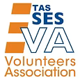 The logo for the tas ses volunteers association is orange and blue.