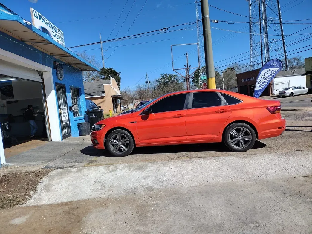 Orange Car Side View — Montgomery, AL — LS World Window Tint