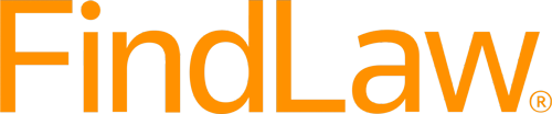 The logo for findlaw is orange on a white background