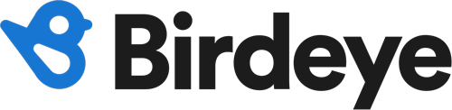 A logo for birdeye with a blue bird on it