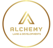 Alchemy Land & Developments logo featuring a gold stylized 'A' inside a gold circle on a black background.
