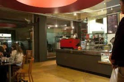 Interior view of wholly bagels store