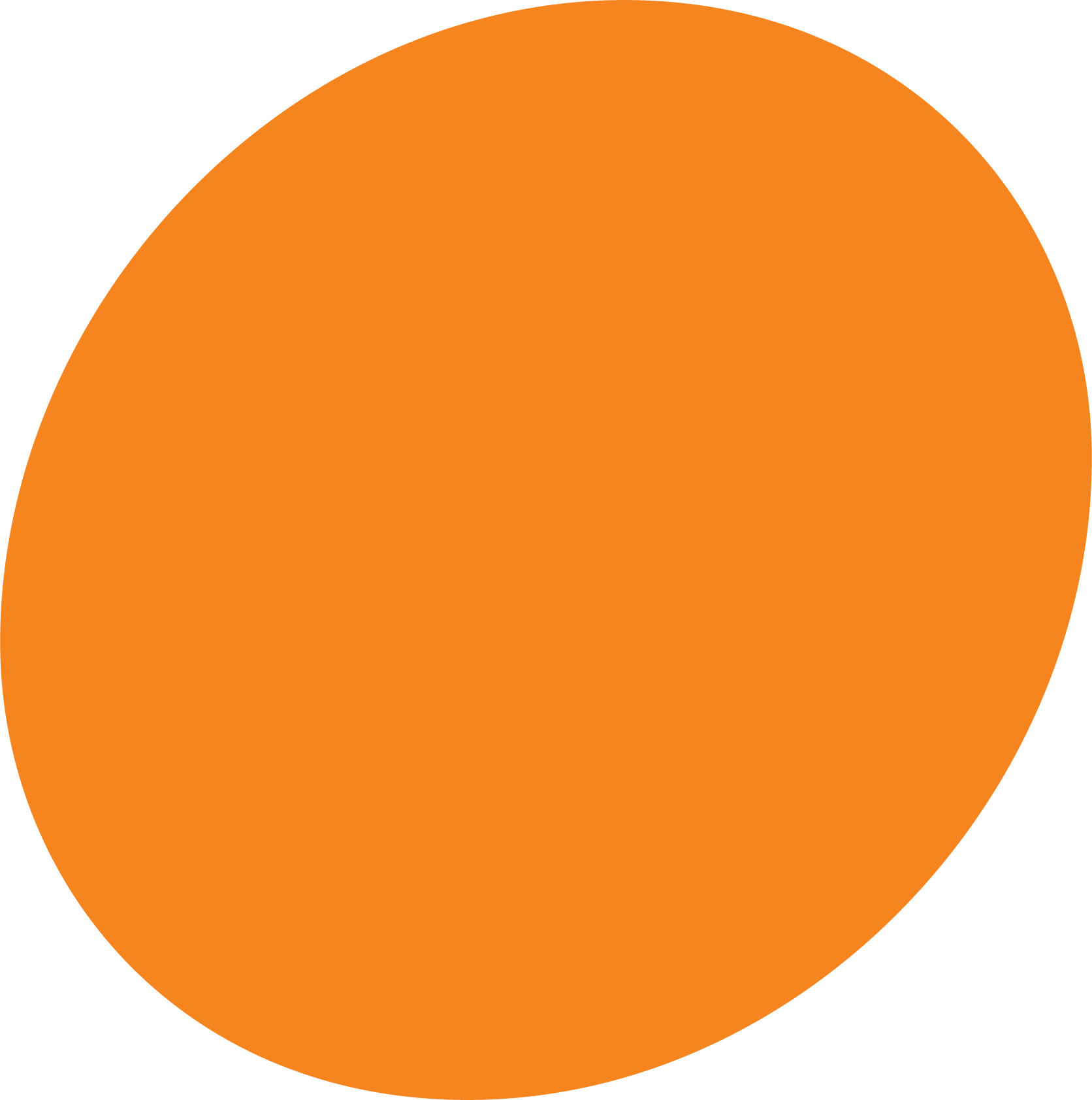 A large orange circle on a white background