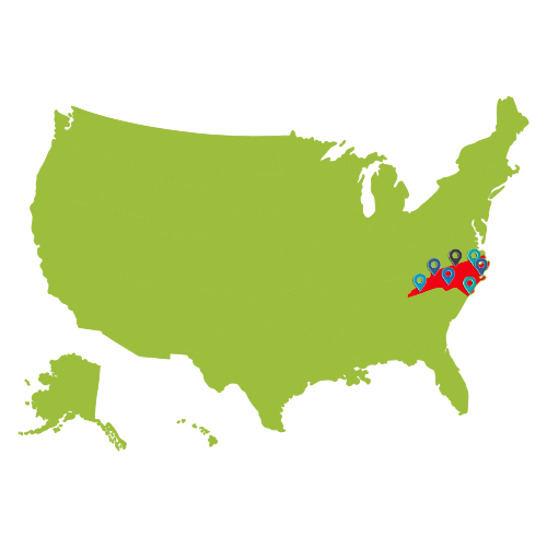 A map of the united states with virginia highlighted in red.