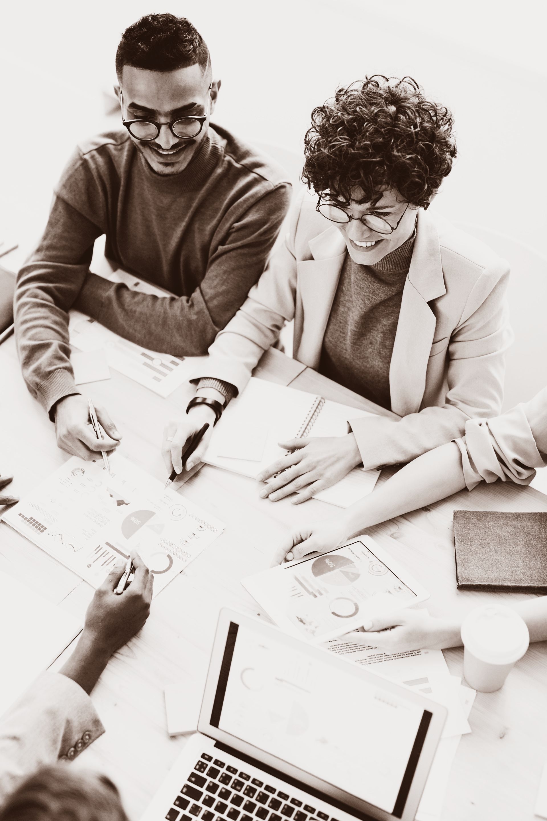 Colleagues collaborating at a table