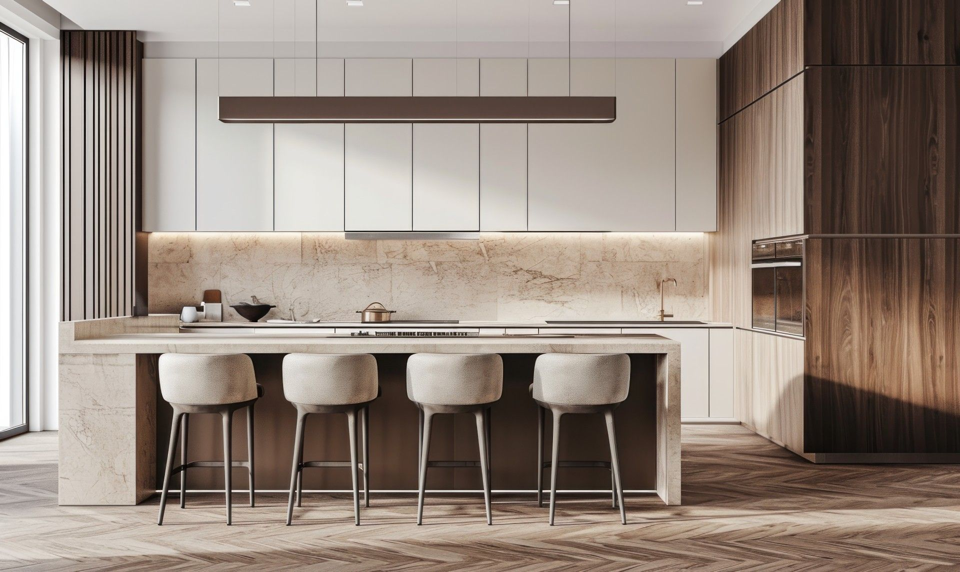 A vertical shot of a vibrant, multicolored parrot perched on a branch amidst lush green foliage.