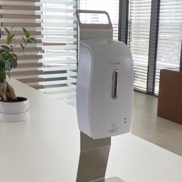 distributeur de désinfectant sur support