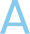 Large light-blue letter “A” on a white background