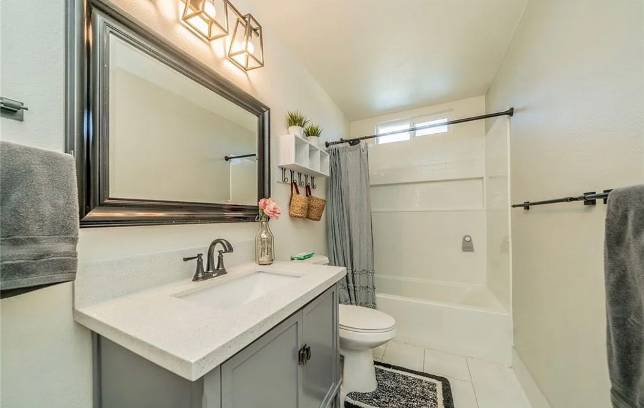 Yucaipa bathroom remodeling featuring modern textures and expanded vanity space