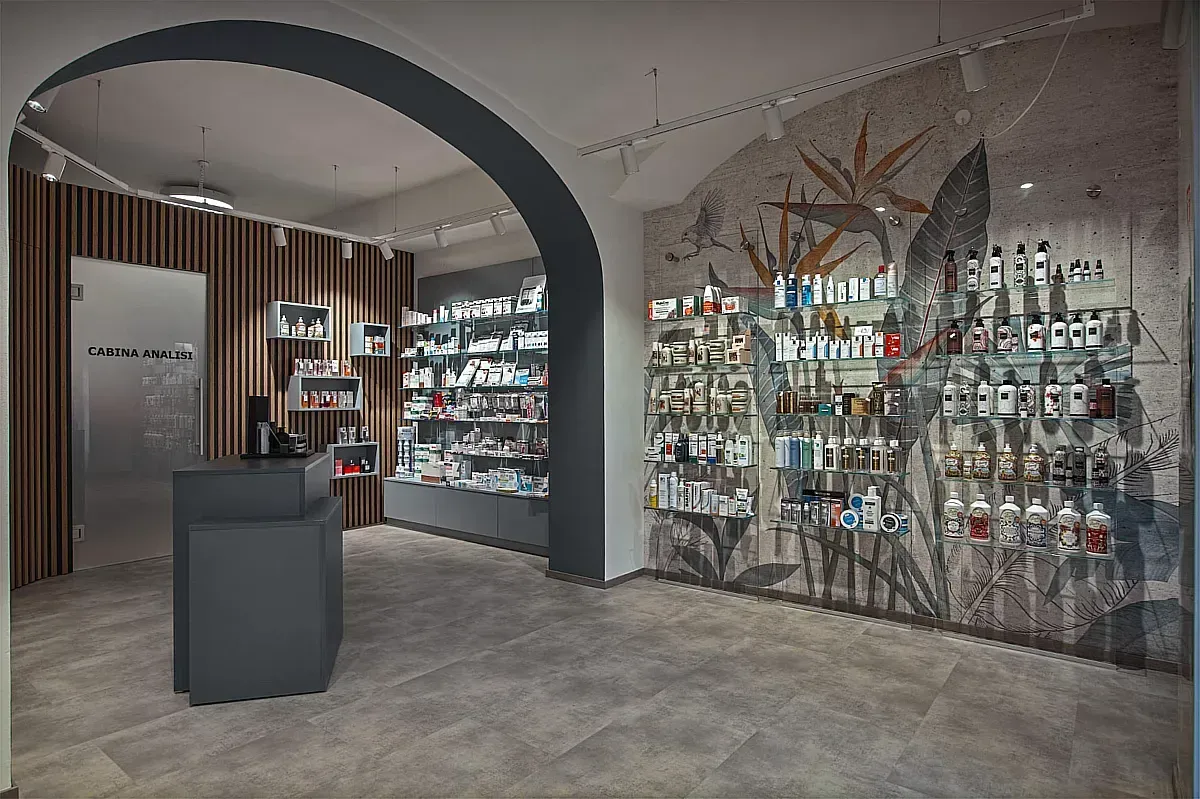 Arredamento Farmacia Ferrero Novara, pavimento 