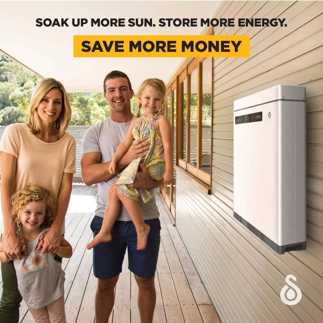 A Family Standing On A Porch With The Words Soak Up More Sun Store — David Lewis Solahart in Goonellabah, NSW
