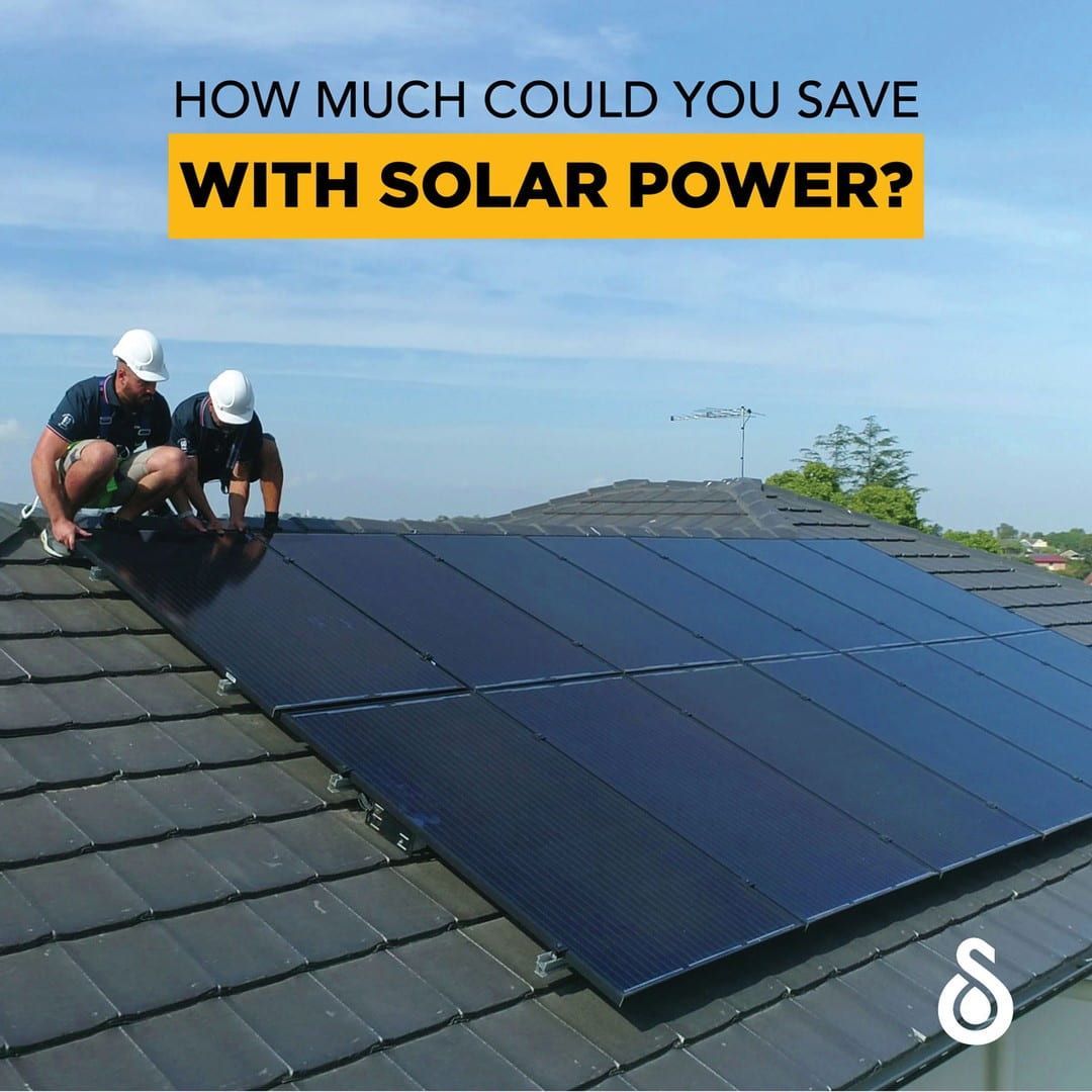 Two Solar Panels Are Sitting On Top Of A Tiled Roof — David Lewis Solahart in Goonellabah, NSW