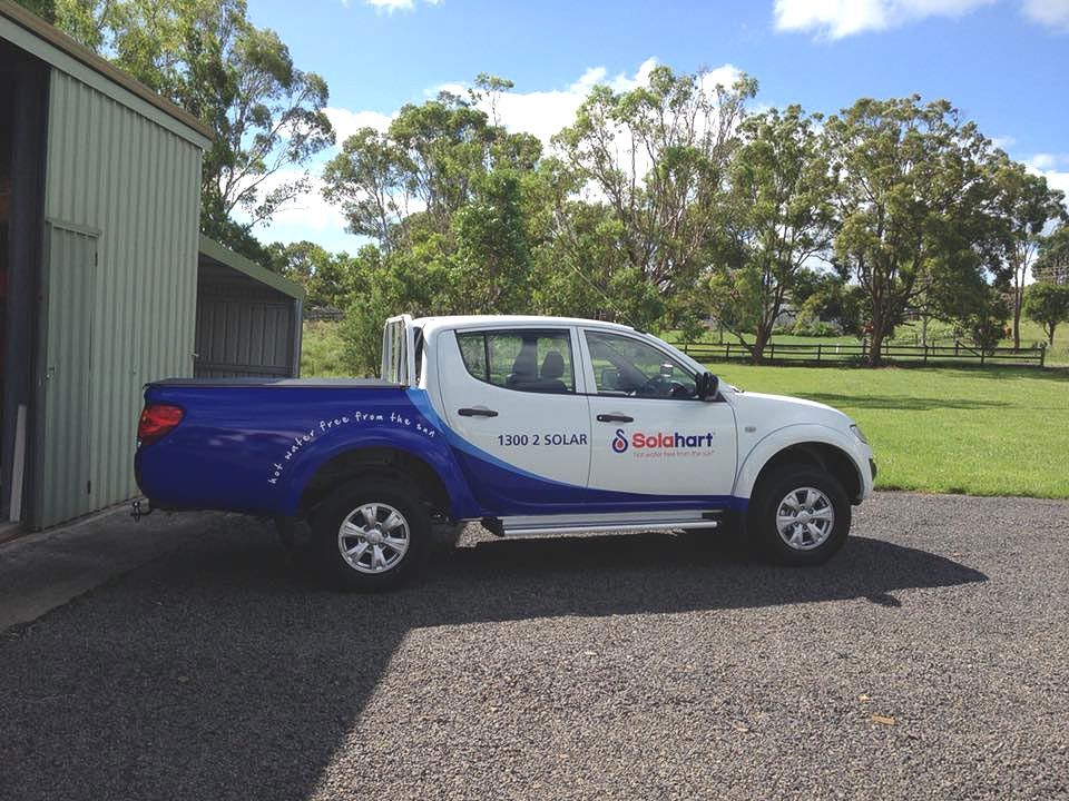 A Solarhart With Blue And White Colour Pickup Truck — David Lewis Solahart in Goonellabah, NSW