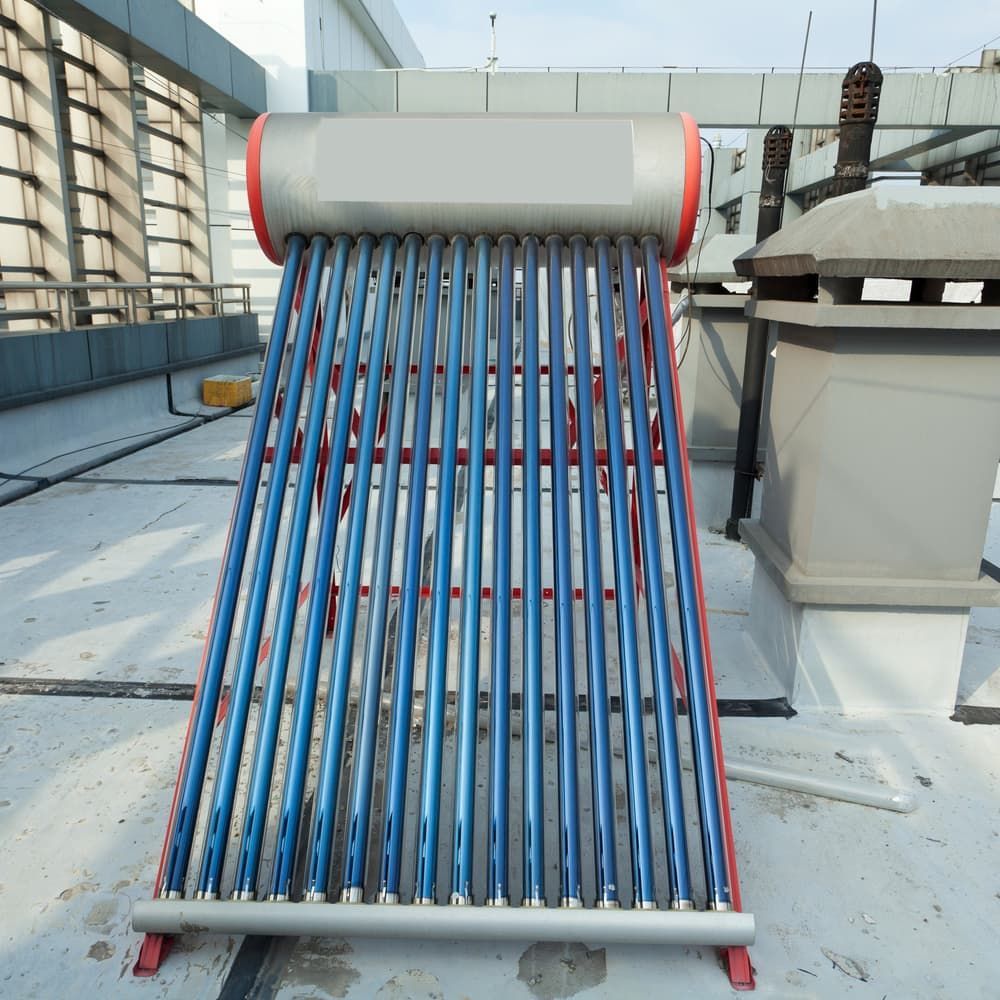 A Solar Water Heater Is On The Roof Of A Building — David Lewis Solahart in Mullumbimby, NSW