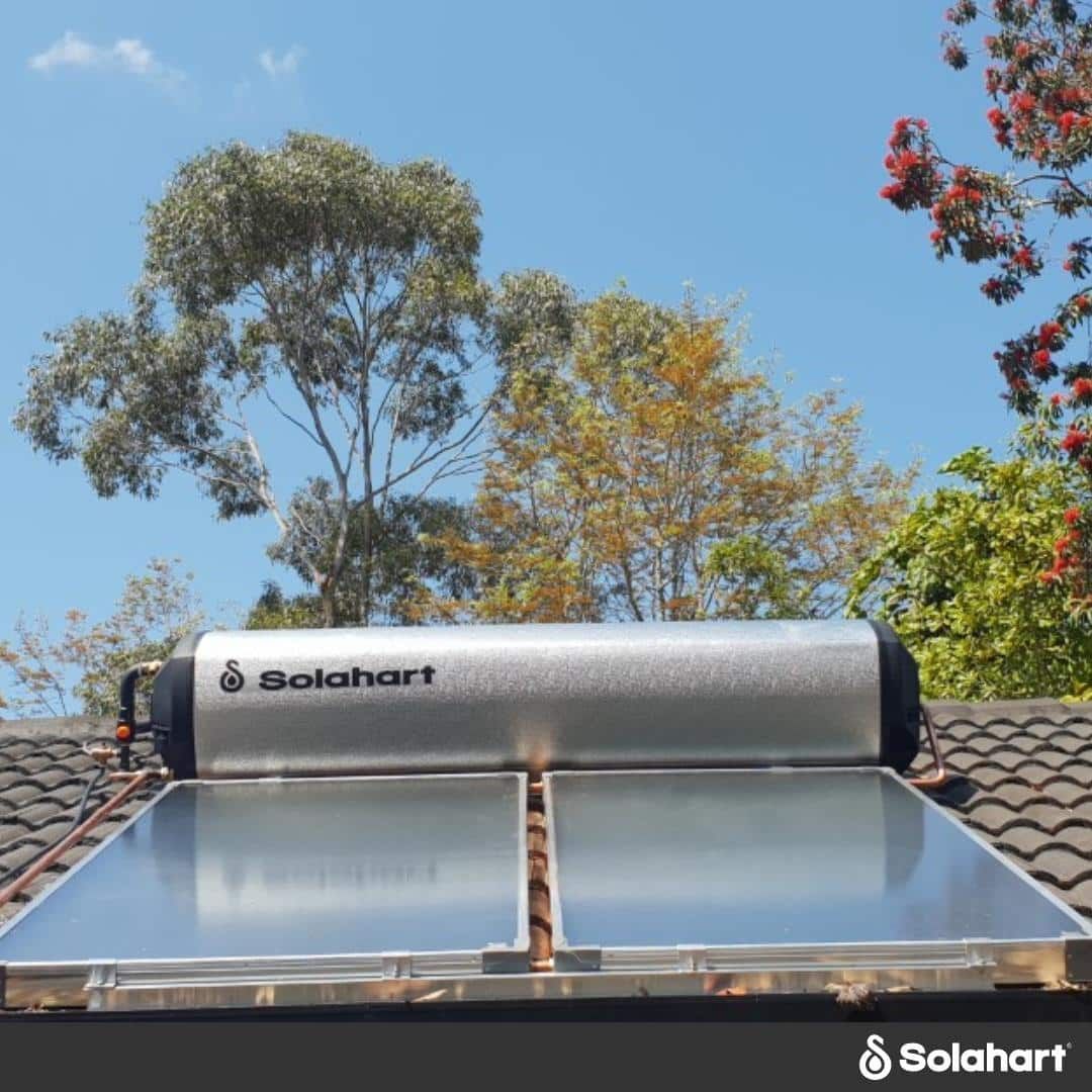 A Solar Water Heater Is On The Roof Of A House — David Lewis Solahart in Goonellabah, NSW