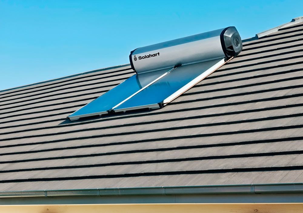 A Solahart 302L Solar Hot Water System on The Roof Top — David Lewis Solahart in Goonellabah, NSW