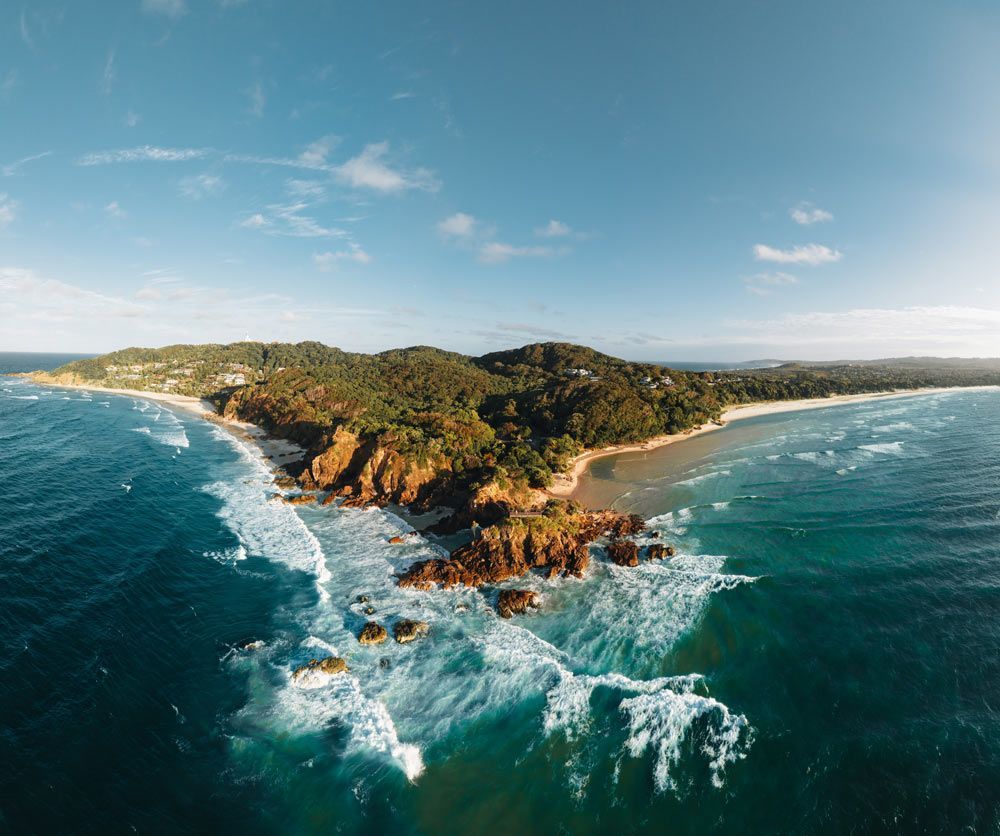 Byron Bay Lighthouse And The Pass High On The Rocky Headland — David Lewis Solahart in Byron Bay, NSW