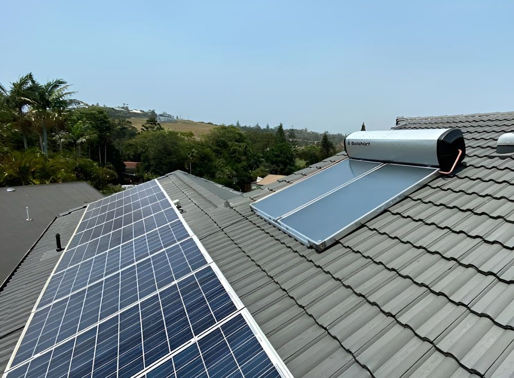 Solar Panels And Water Heater Installed On The Roof — Solahart In Goonellabah, NSW