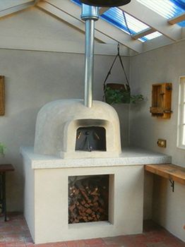 white wood fire pizza oven
