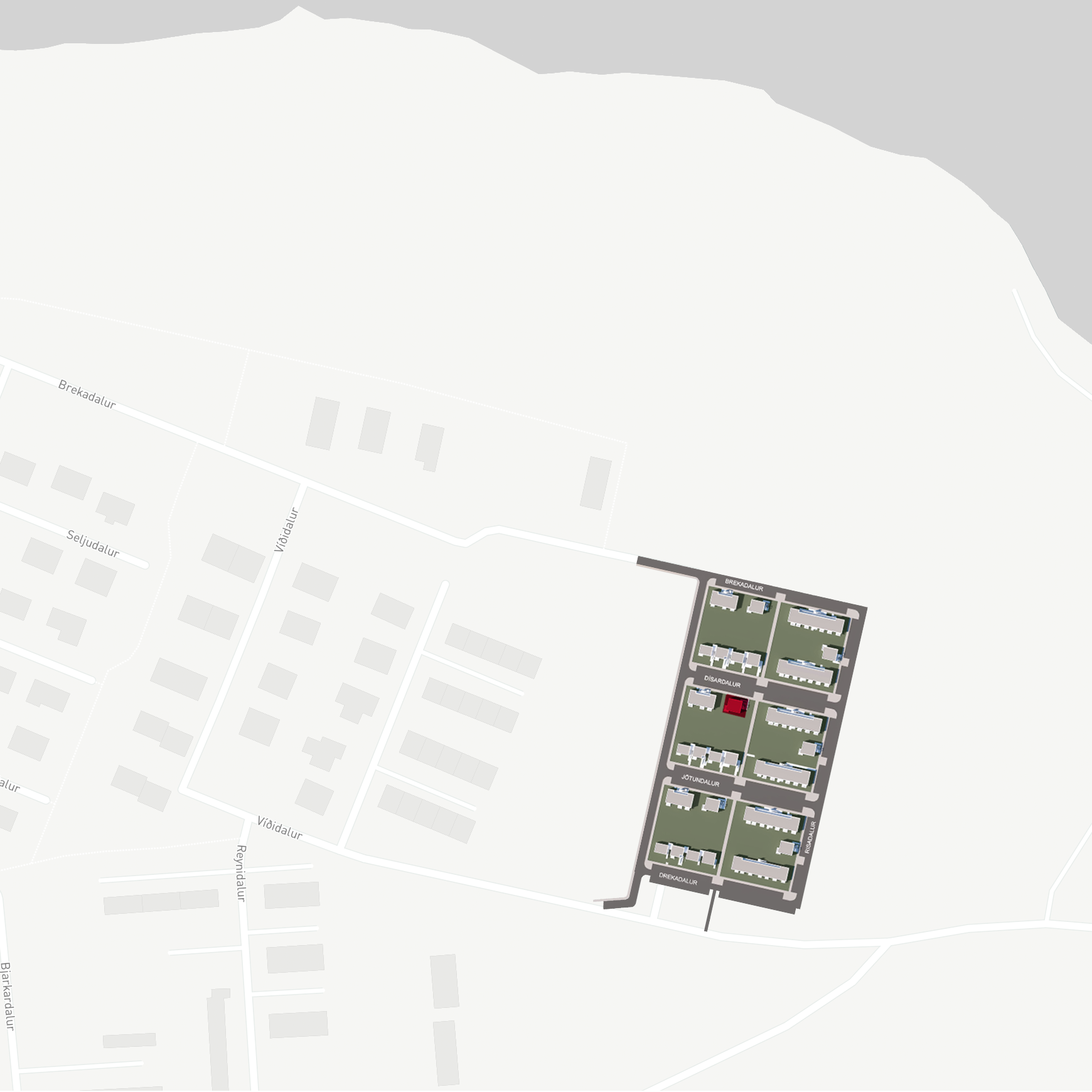 Brekadalur 72 á korti