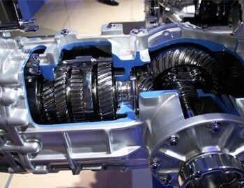 Gears cutaway in transmission