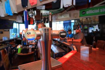 A bar with a tap that says fox on it