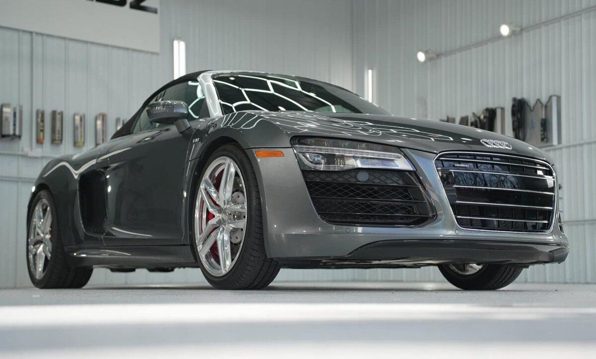 black luxury car with ceramic coating