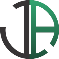 A black and green logo with a circle in the middle.