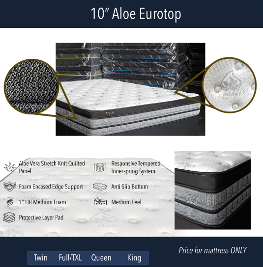 A picture of a 10 aloe eurotop mattress