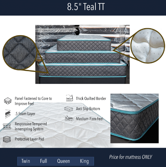 A picture of a mattress that is 8.5