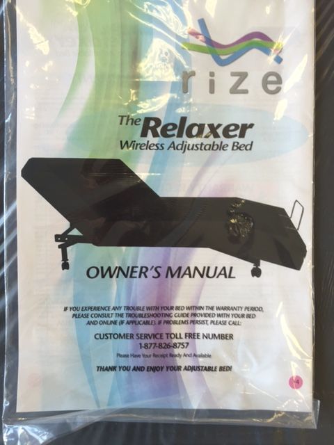 The owner 's manual for the relaxer wireless adjustable bed