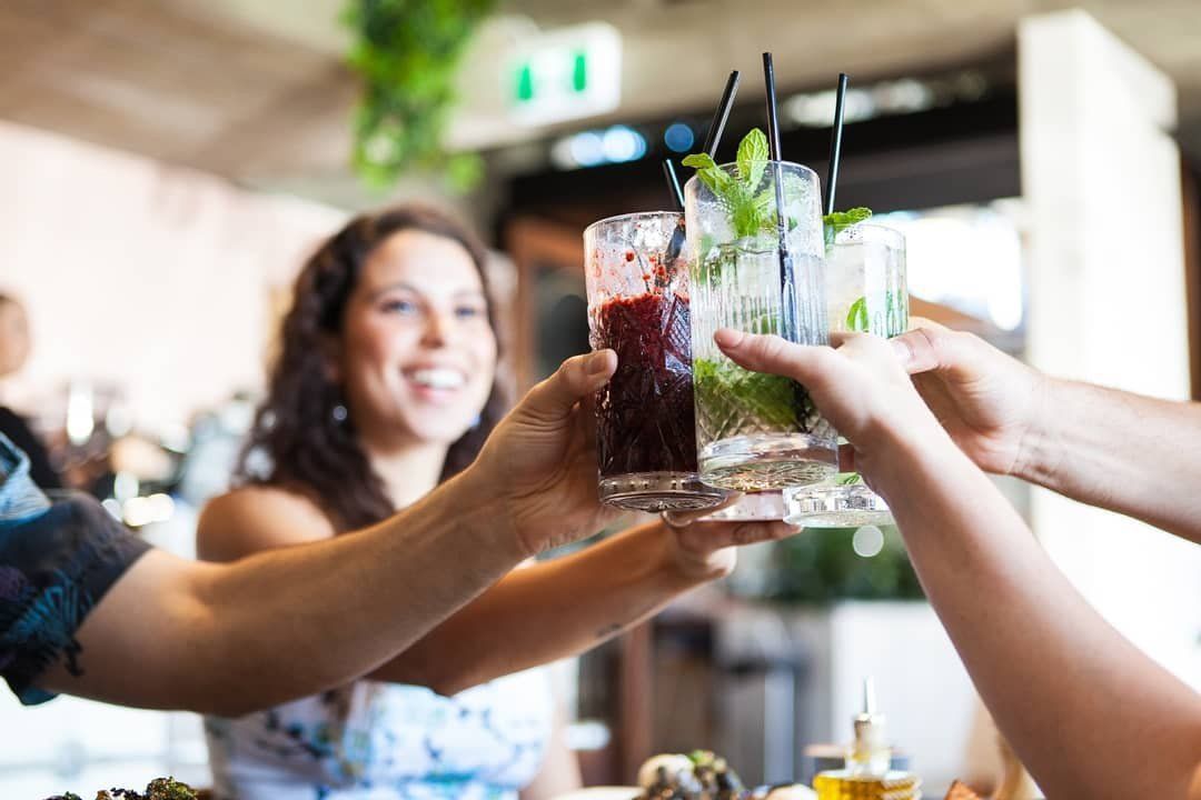 Group of Friends with Cocktails — Cafe, Bar and Catering Services in Southport, QLD