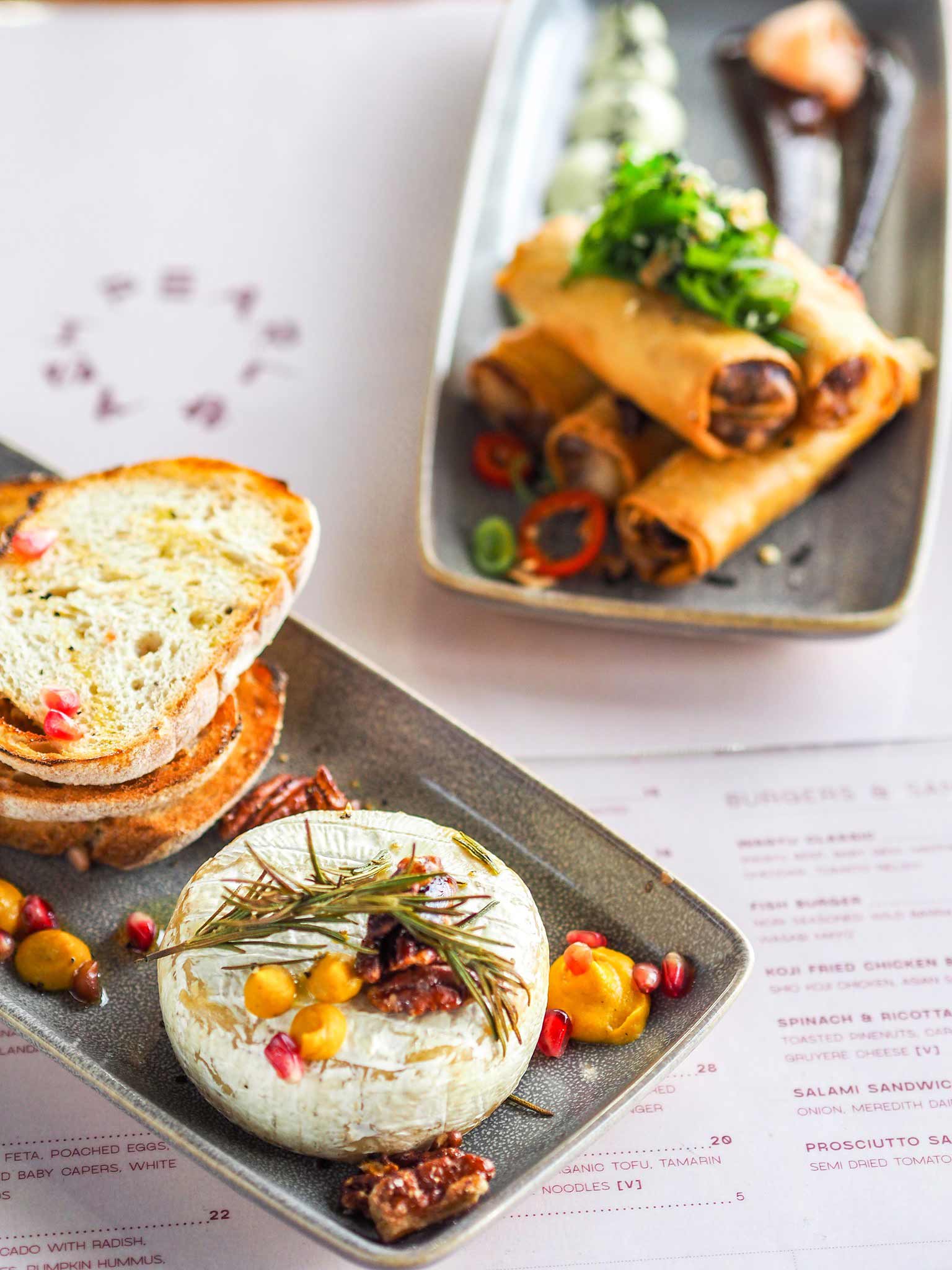 Sourdough Bread And Spring Roll Dish — Cafe, Bar and Catering Services in Southport, QLD