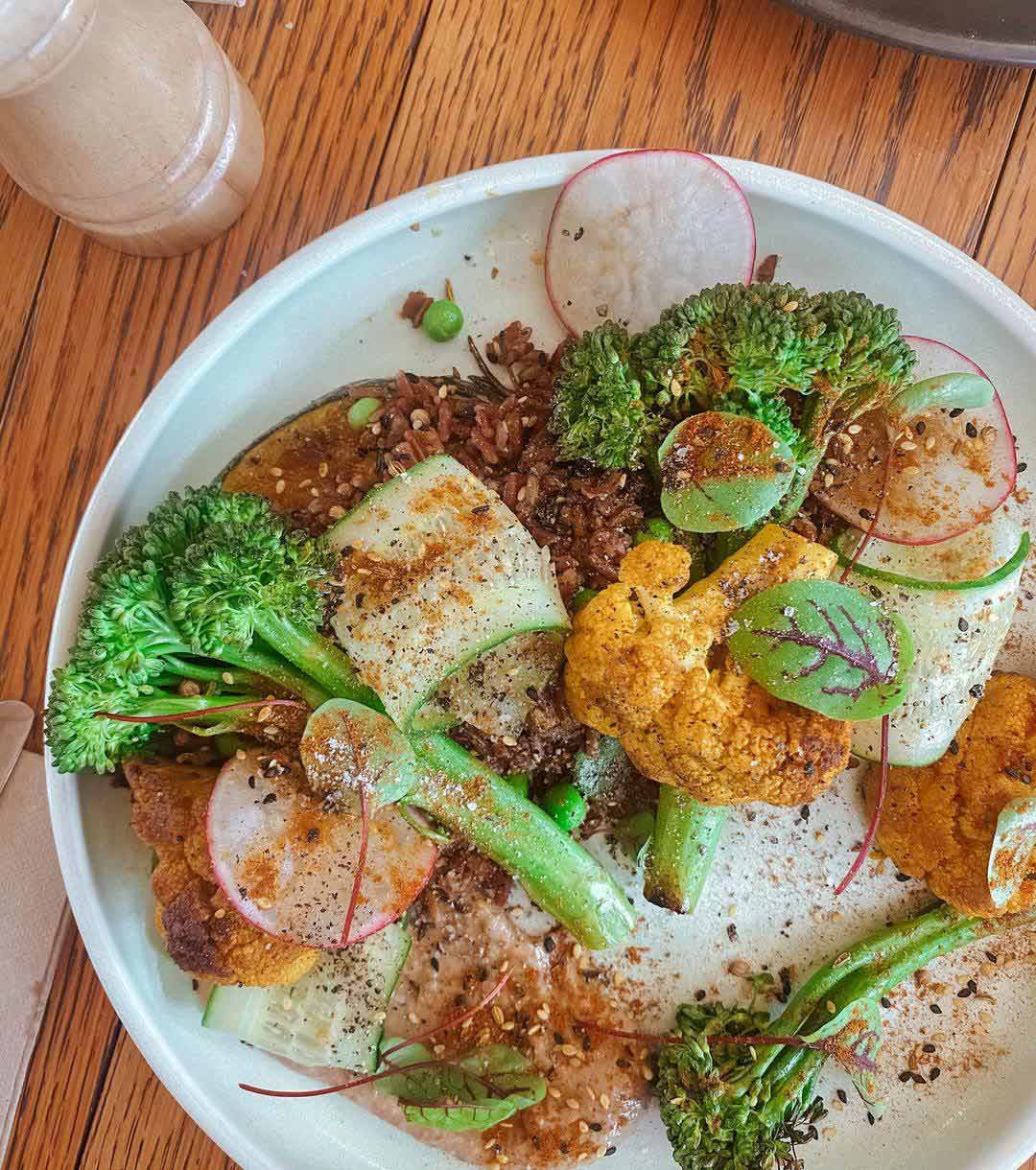 Vegan Dish With Beetroot, Cucumber And Cauliflower — Cafe, Bar and Catering Services in Southport, QLD