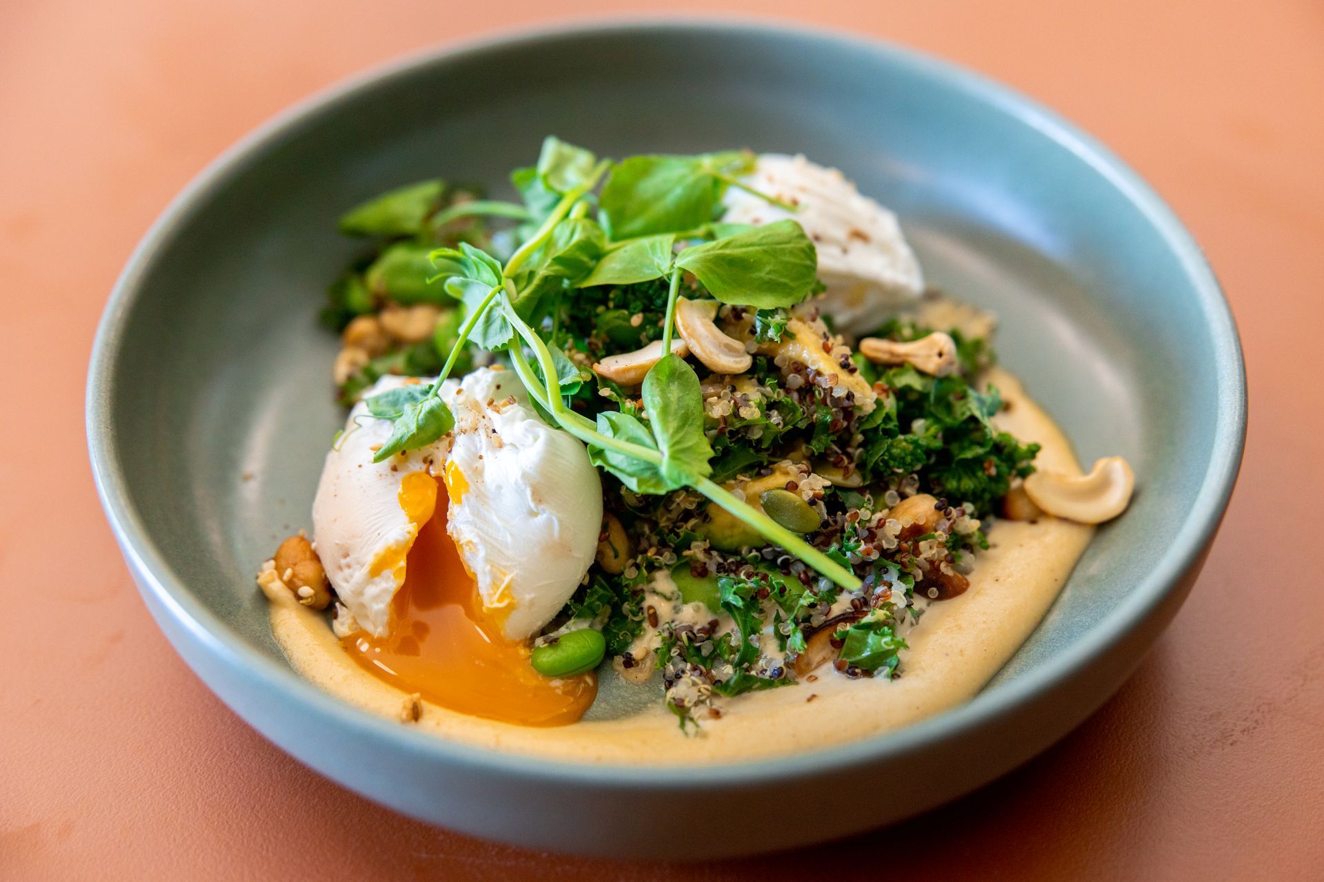 Salad With a Poached Egg on Top — Cafe, Bar and Catering Services in Southport, QLD