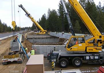 Crane Building a Road - Crane Services in Albany, Oregon
